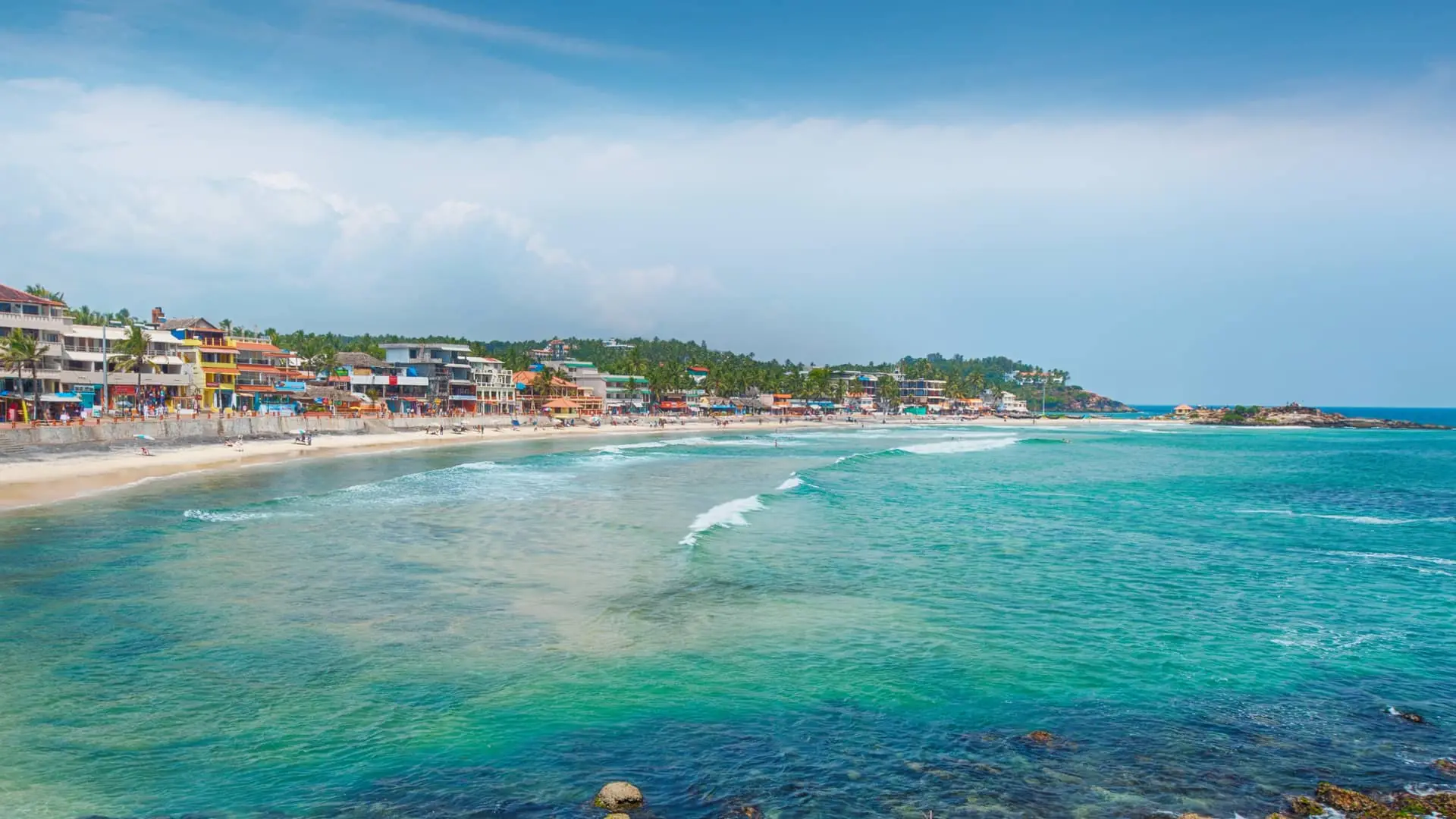 La mejor playa en Kerala es Kovalam una playa paradisiaca