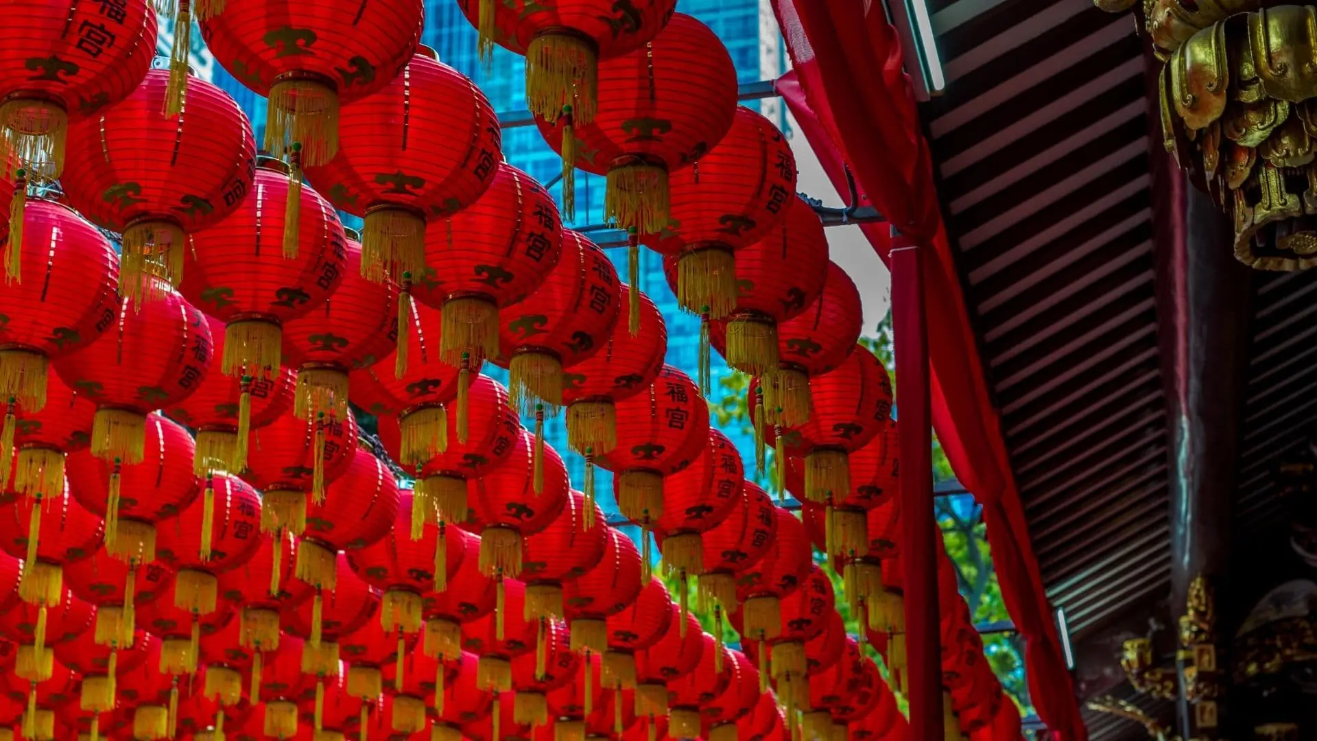 Lámparas decorativas del Templo Thian Hock Keng