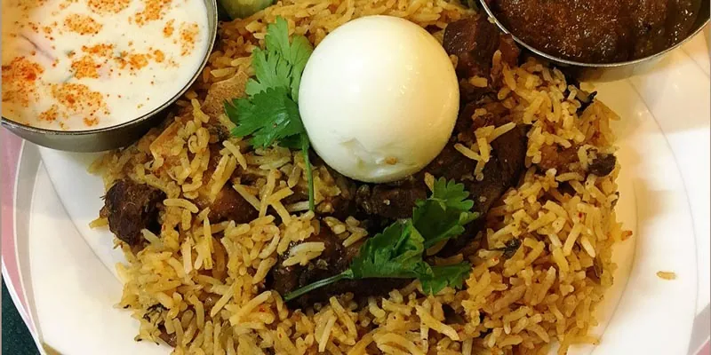 Plato tradicional indio Biryani de Cordero
