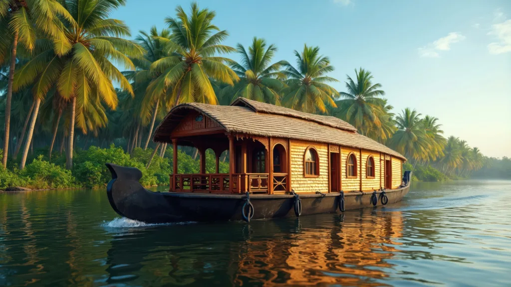 Barco tradicional Ketuvallam — Exótica India del Sur