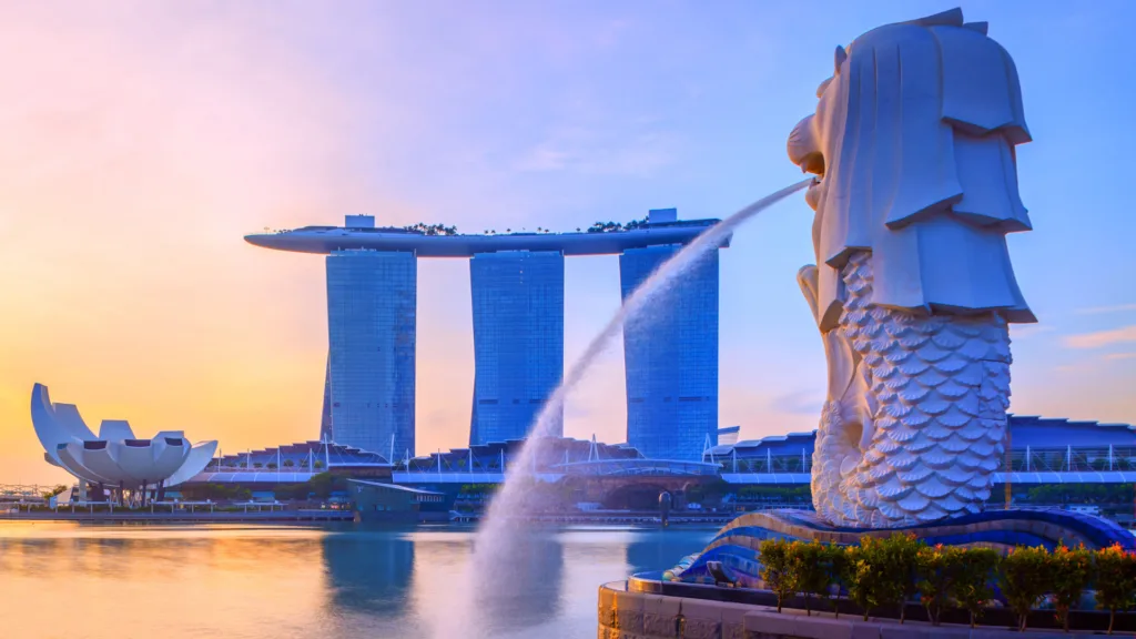 Merlion, Singapur — Capitales del Sudeste Asiático